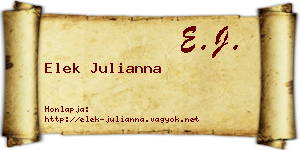 Elek Julianna névjegykártya